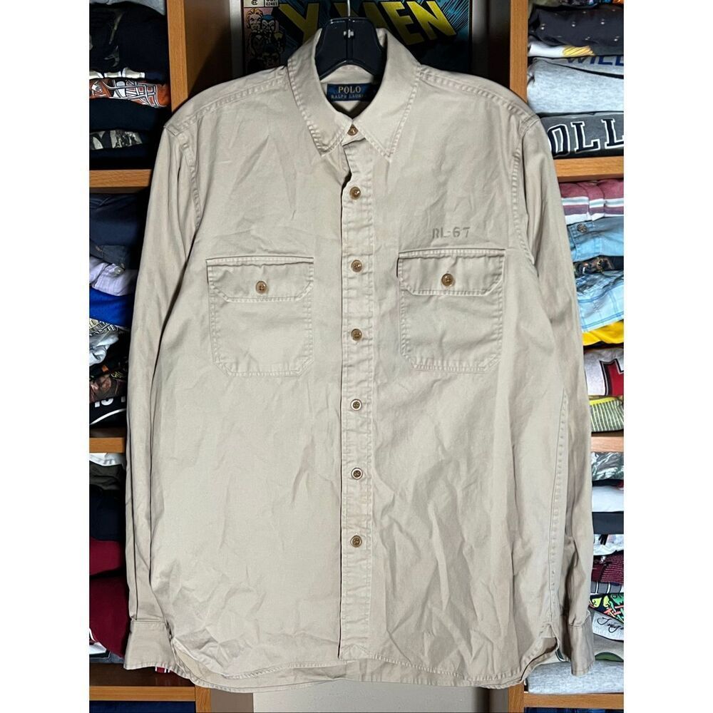 Polo Ralph Lauren Mens RL-67 Hawaii Naval Military Button Shirt Small